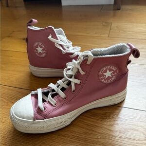 Converse Pink High-Top Sneakers with White Accents